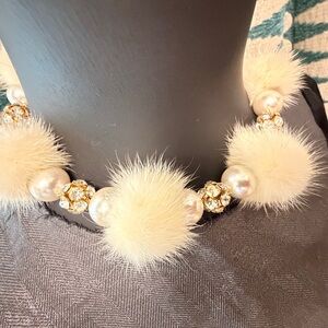 Elegant Mink Cream and Gold Women's Necklace